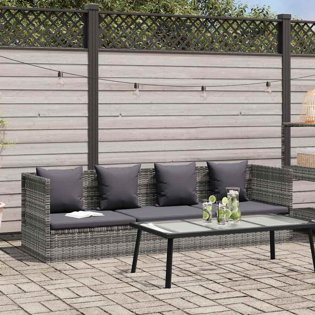 Vidaxl tuinbed 200x60 cm poly rattan grijs