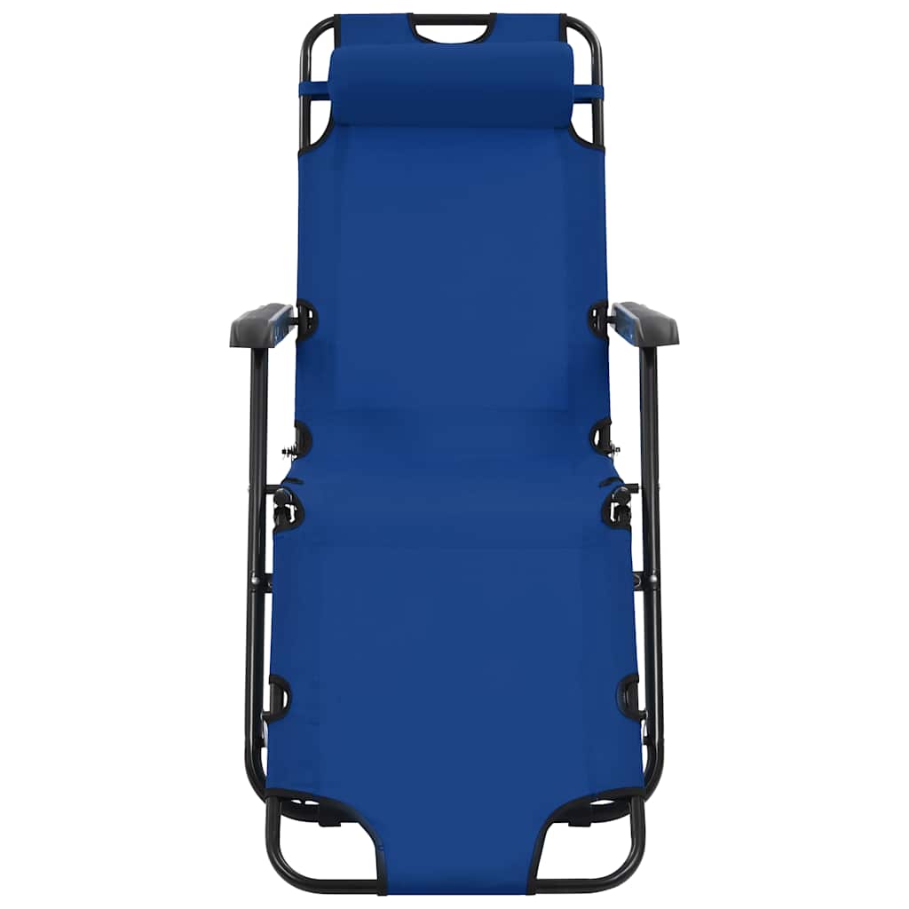 Vidaxl ligbedden inklapbaar 2 st met voetensteun staal blauw