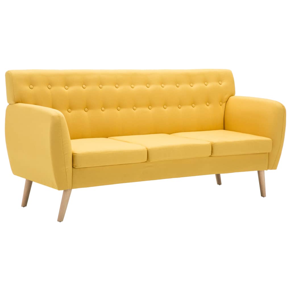 Vidaxl driezitsbank 172x70x82 cm stof geel