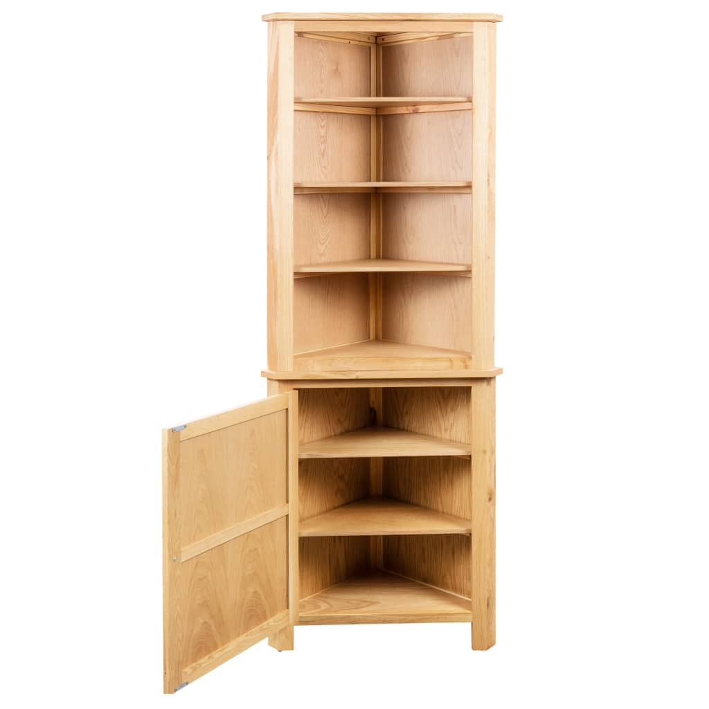 Vidaxl hoekkast 59x36x180 cm massief eikenhout