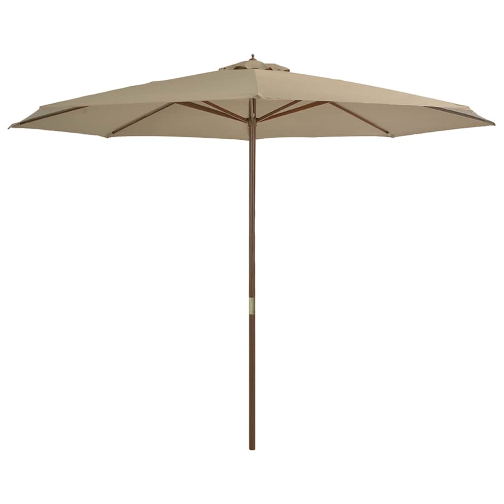 Vidaxl parasol met houten paal 350 cm taupe