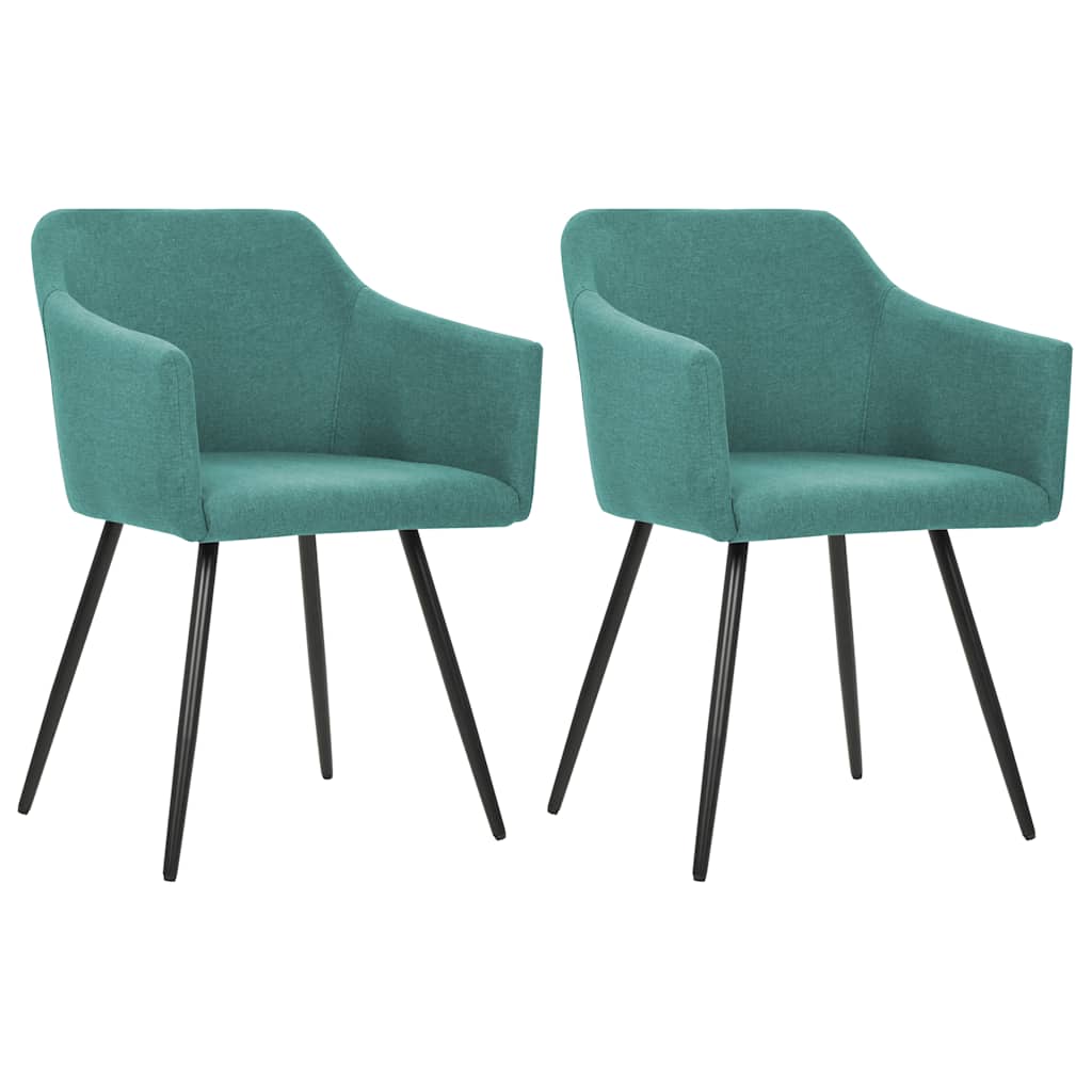 Vidaxl eetkamerstoelen 2 st stof groen
