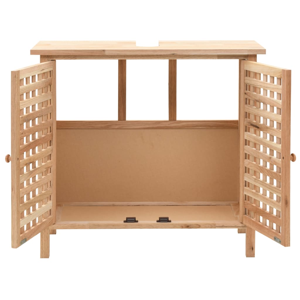 Vidaxl wastafelkast 66x29x61 cm massief walnotenhout