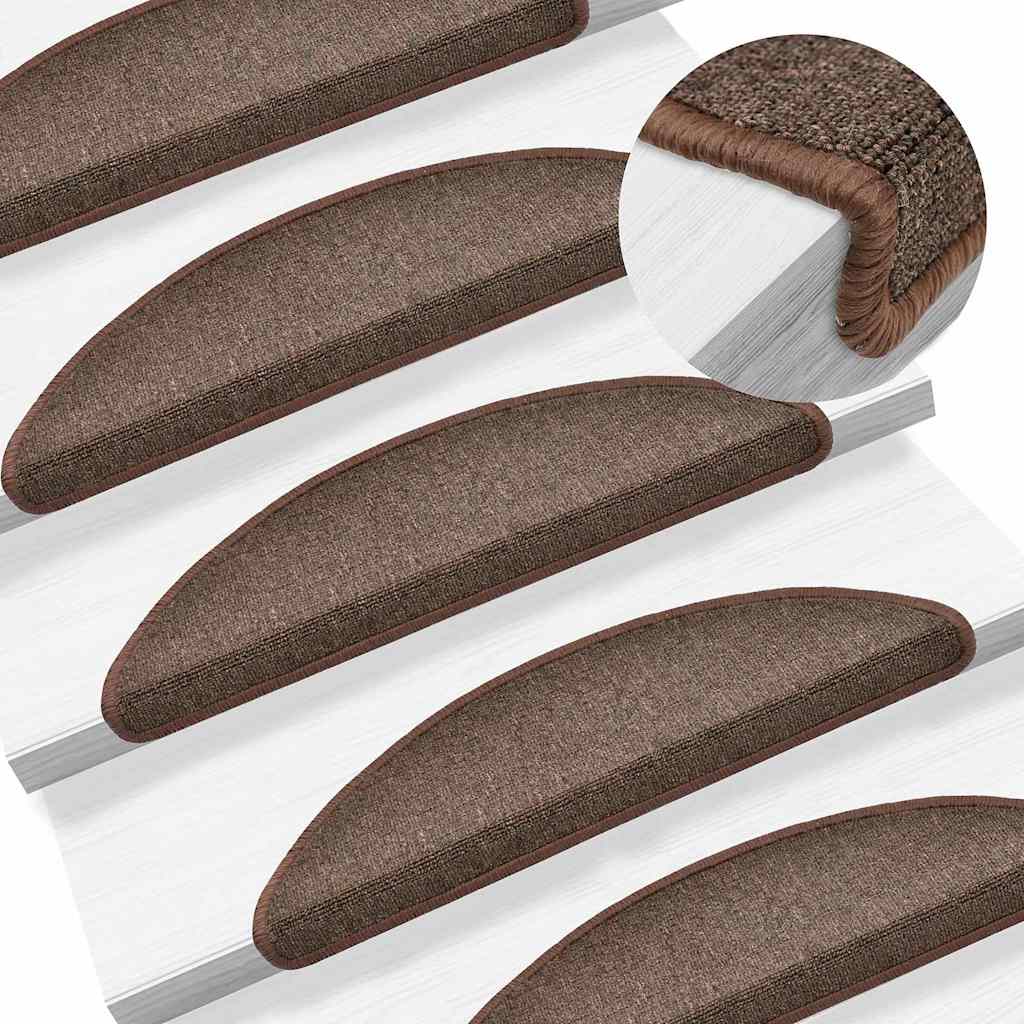 Vidaxl trapmatten 15 st 56x17x3 cm koffiebruin halfrond
