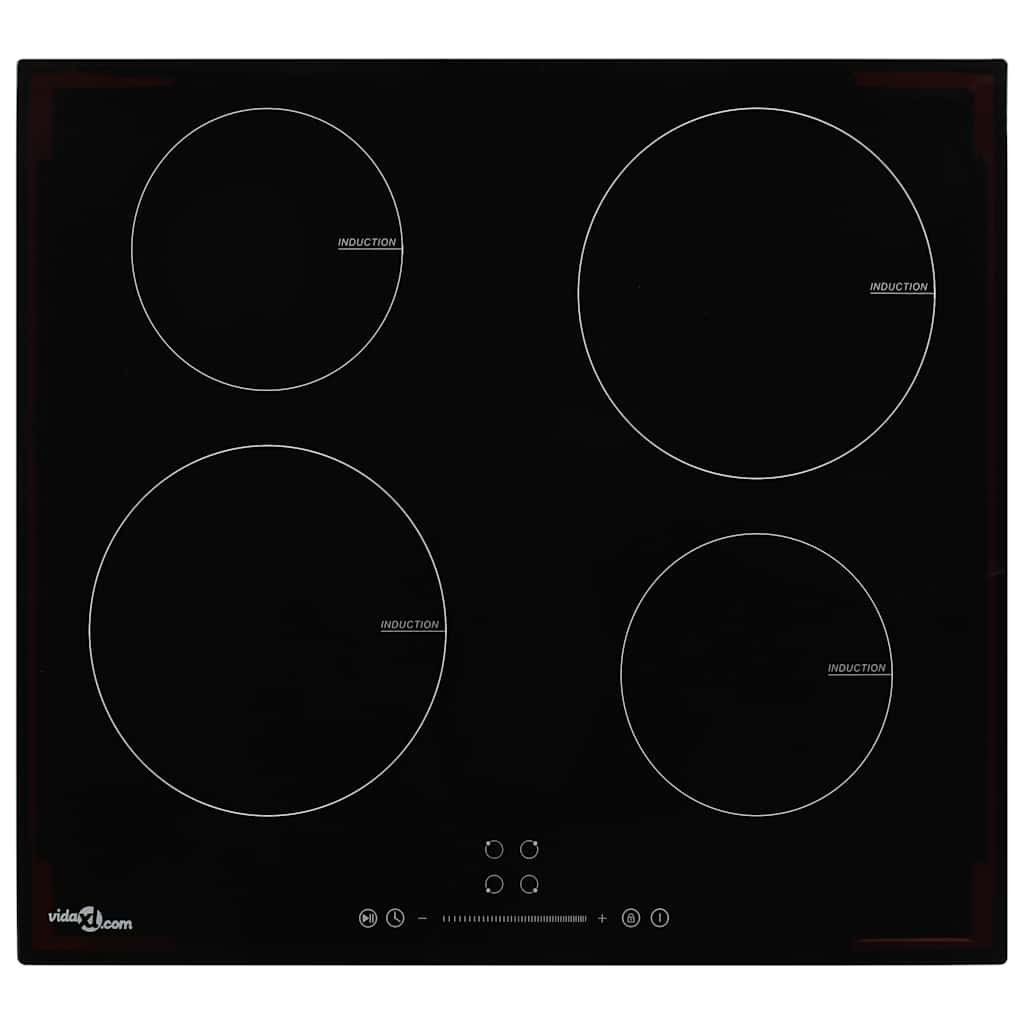 Vidaxl inductiekookplaat met 4 kookzones aanraakbediening 7000 w glas