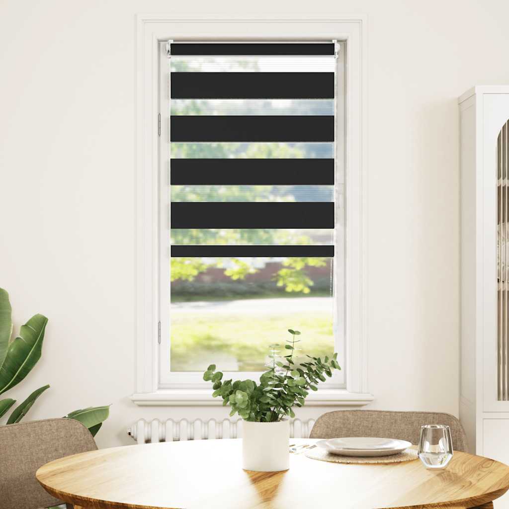 Vidaxl zebra rolgordijn 40,9 x 100 cm stofbreedte 36,7 cm zwart