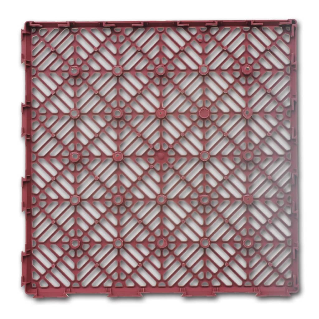VidaXL Terrastegels vlonders 24 st 29 x 29 cm kunststof