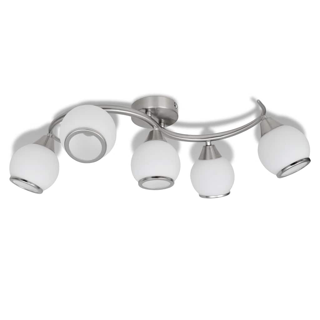 Vidaxl plafondlamp met glazen kappen + golvende rail