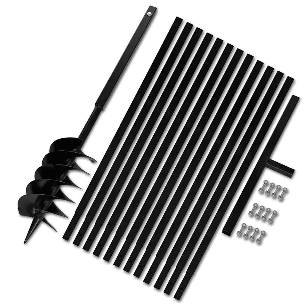 Vidaxl grondboor met handvat 150 mm en verlengstukken 13 m (staal)