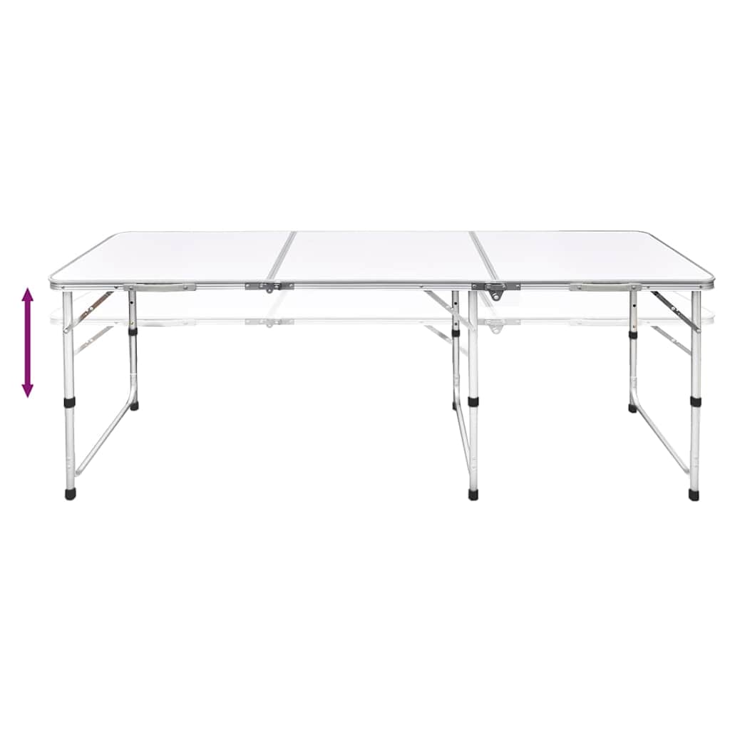 Vidaxl campingtafel inklapbaar en verstelbaar in hoogte aluminium 180 x 60 cm