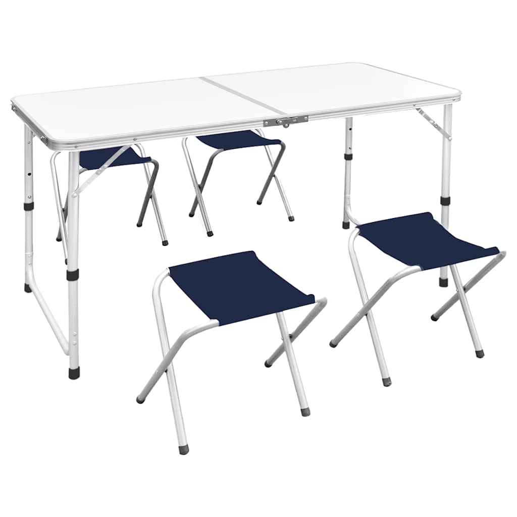 Vidaxl campingset inklapbaar en verstelbaar 120x60 cm aluminium