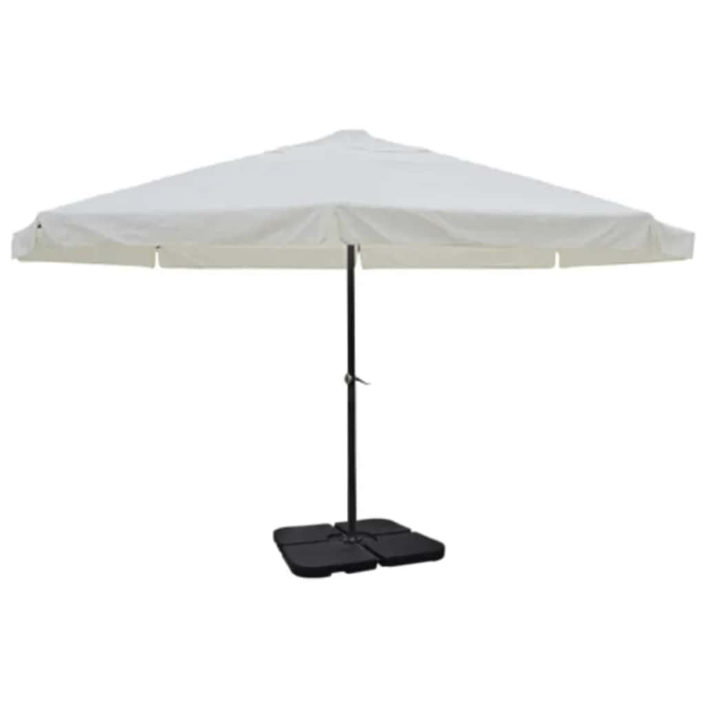 Vidaxl parasol met draagbare voet aluminium (wit)
