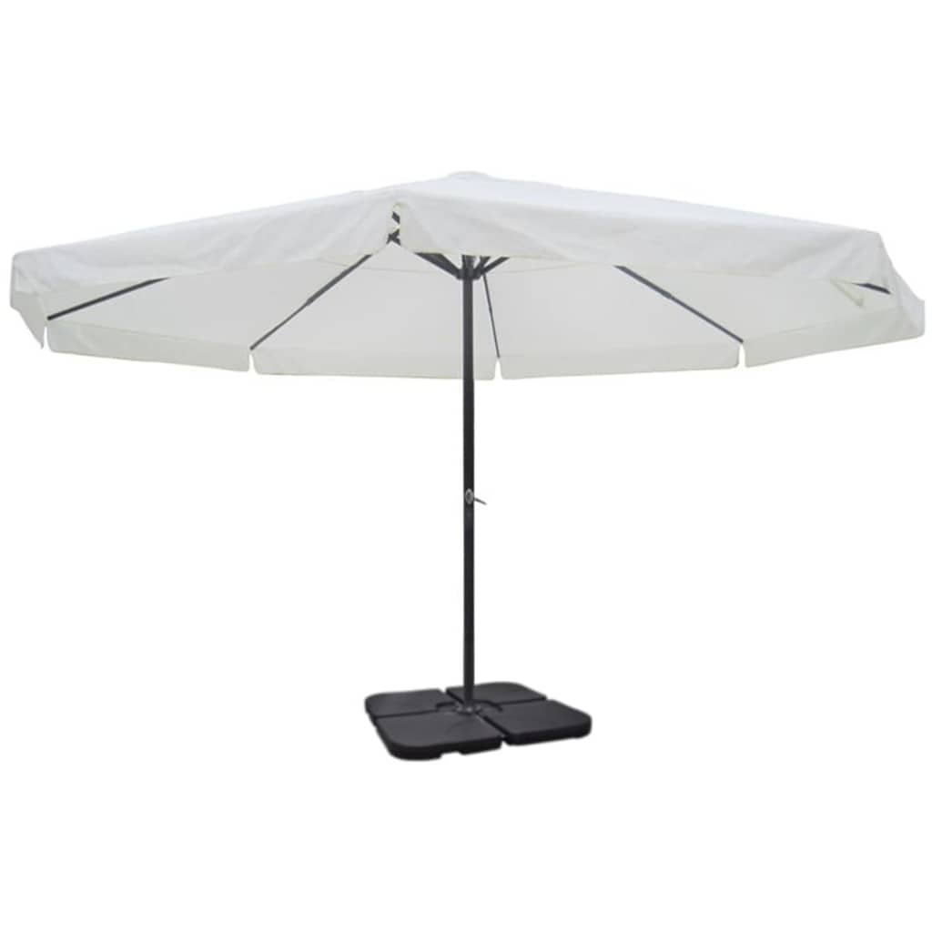 Vidaxl parasol met draagbare voet aluminium (wit)