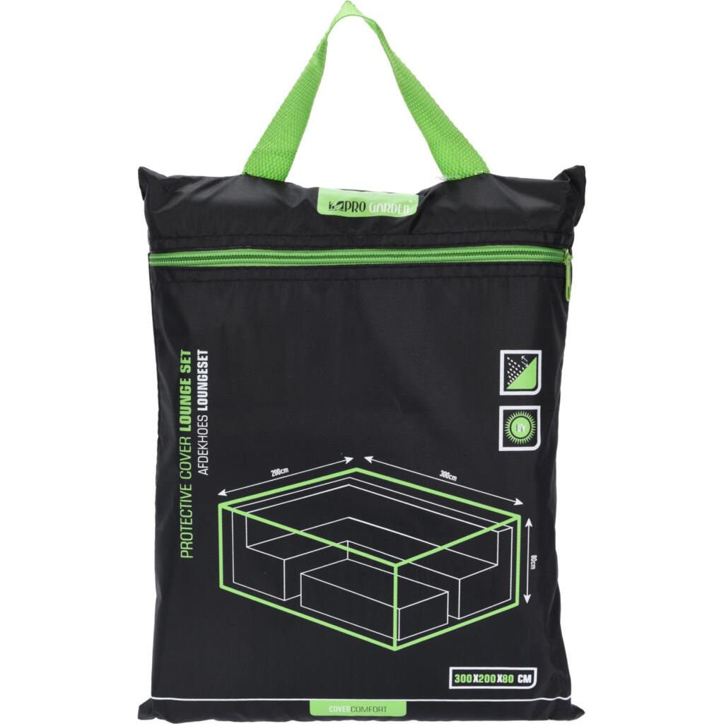 Pro garden afdekhoes voor loungeset 300x200x80 cm zwart