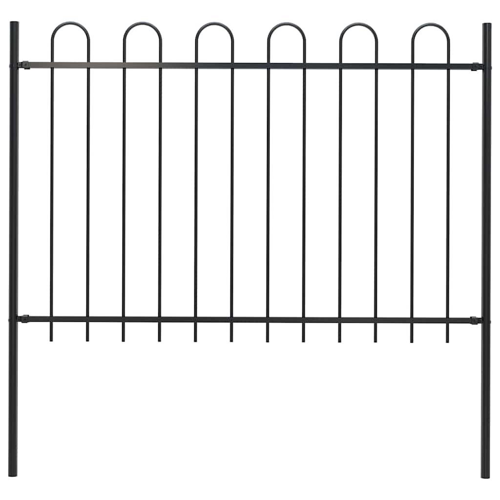Vidaxl tuinhek met ringtop staal 181x120 cm zwart