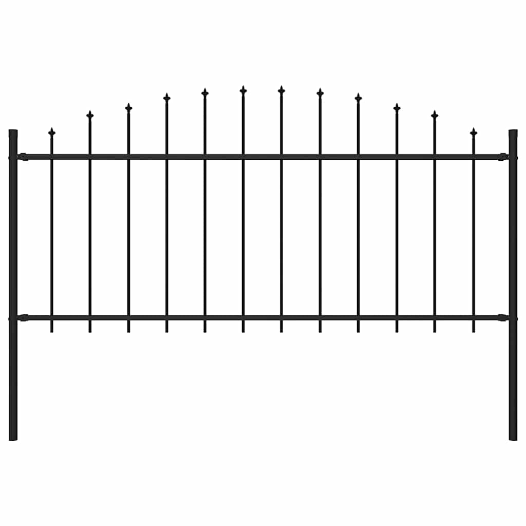Vidaxl tuinhek met speren bovenkant (0,5-0,75)x1,7 m staal zwart