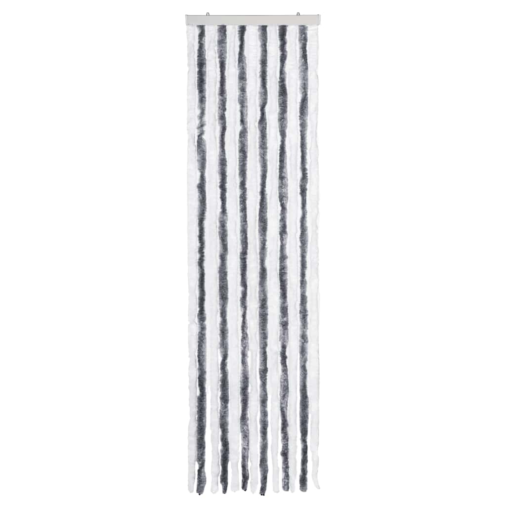 Vidaxl vliegengordijn 56x185 cm chenille grijs en wit
