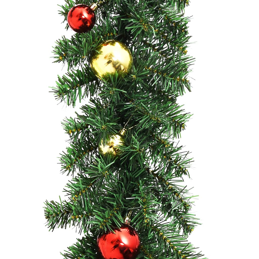 VidaXL Kerstslinger versierd met kerstballen 5 m