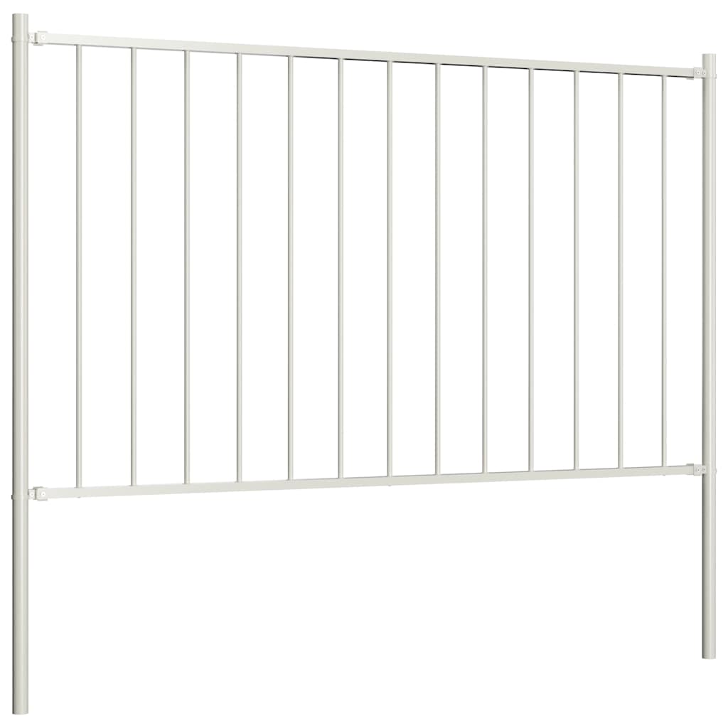 Vidaxl schuttingpaneel met palen gepoedercoat staal 1,81x1 m wit
