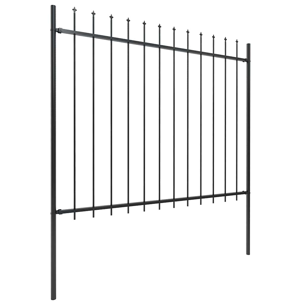 Vidaxl tuinhek met speerpunt staal 359x150 cm zwart
