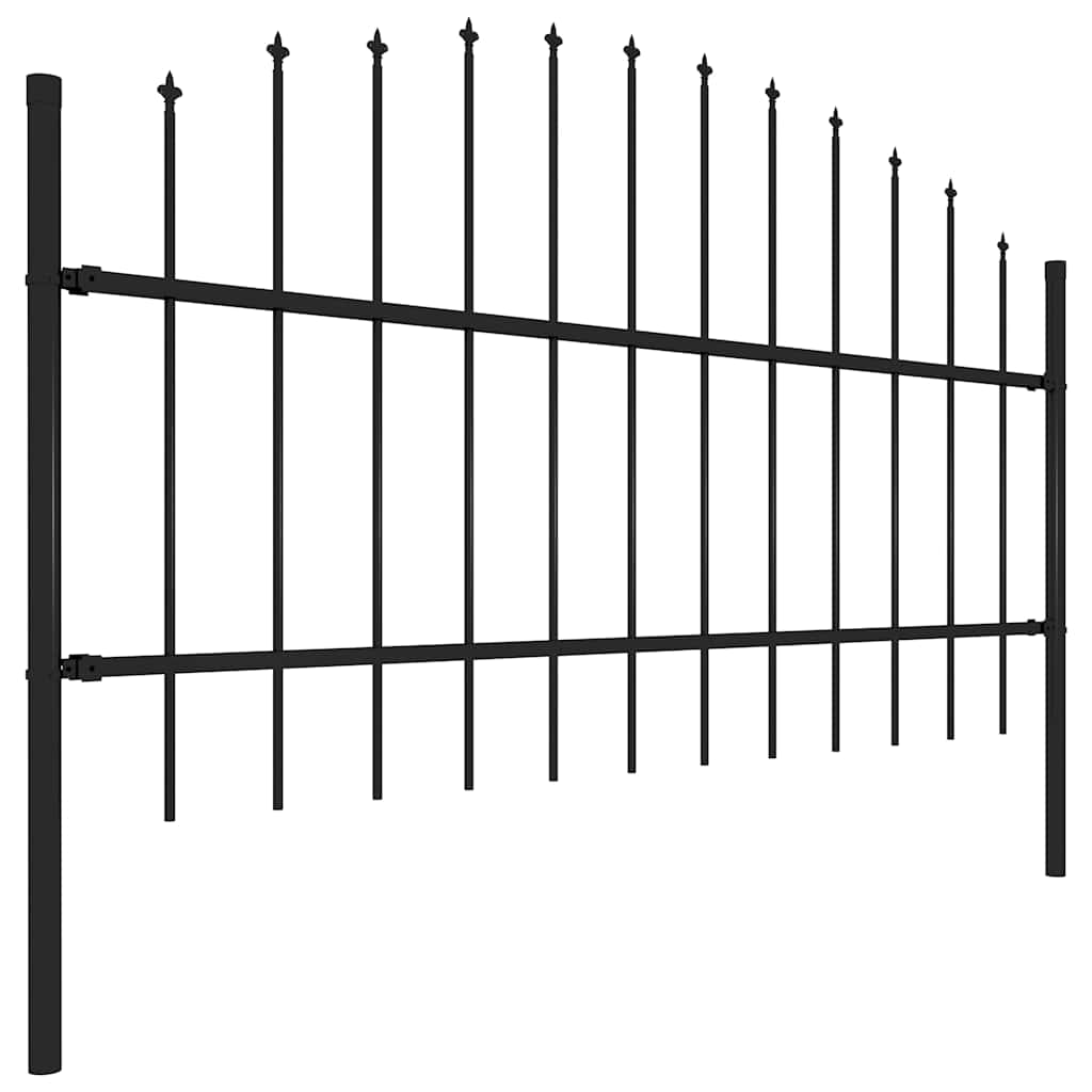Vidaxl tuinhek met speerpunt staal 359x100 cm zwart
