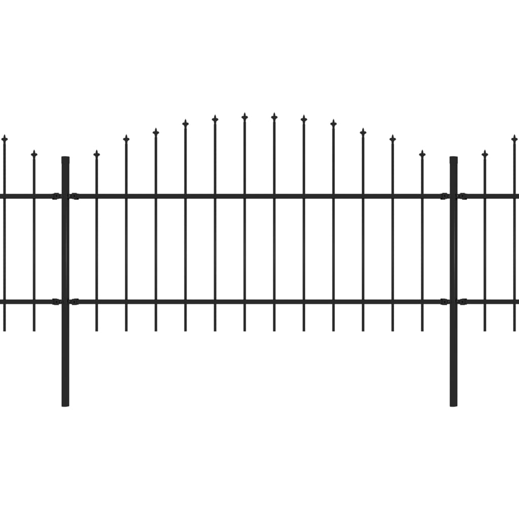VidaXL Tuinhek met speren bovenkant (1-1,25)x6,8 m staal zwart