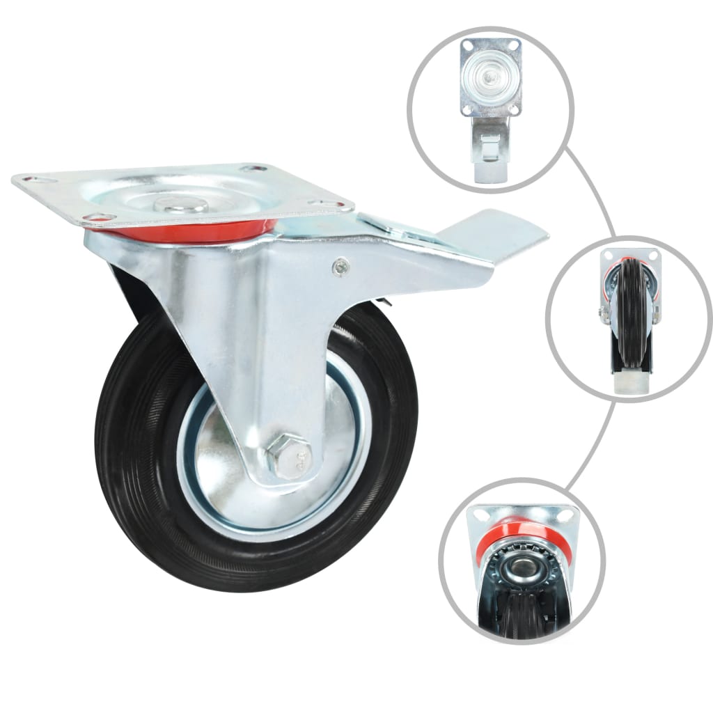 Vidaxl 8 st zwenkwielen 160 mm
