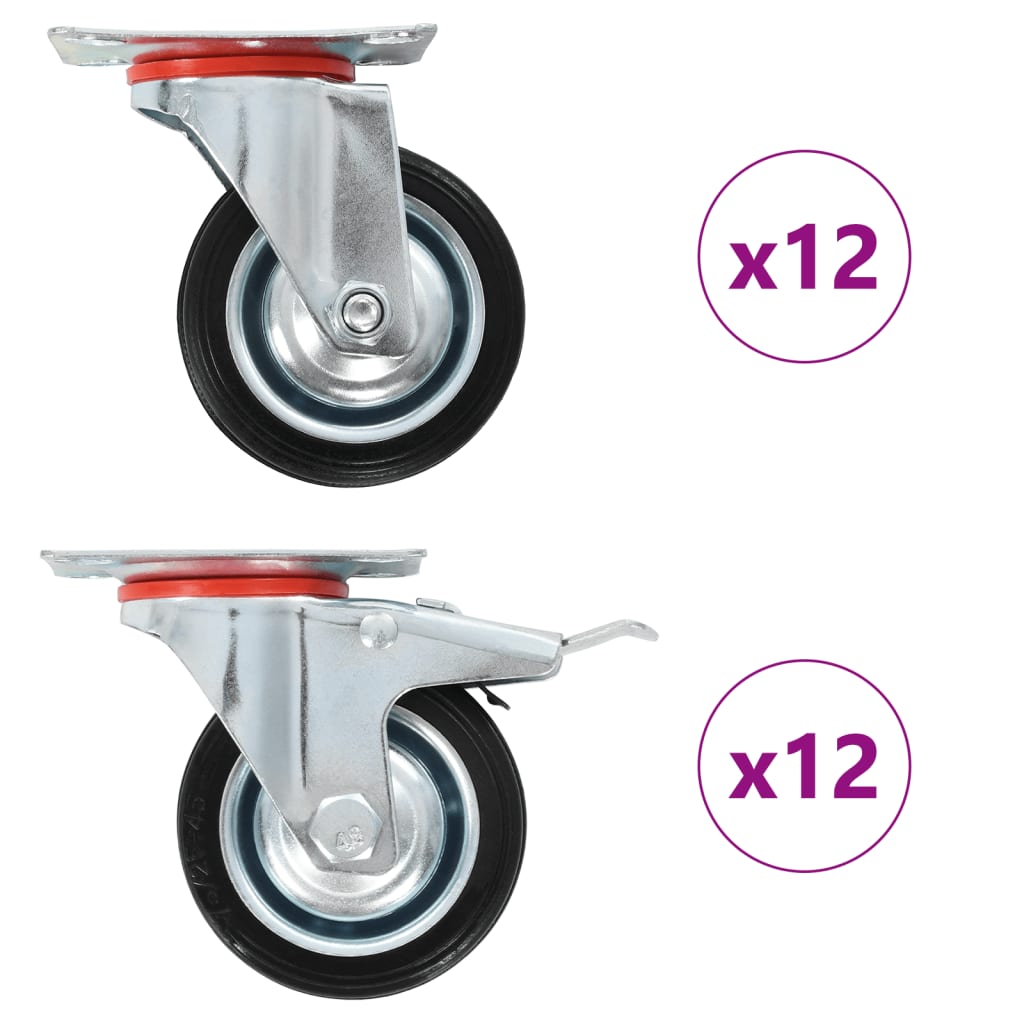 Vidaxl 24 st zwenkwielen 75 mm