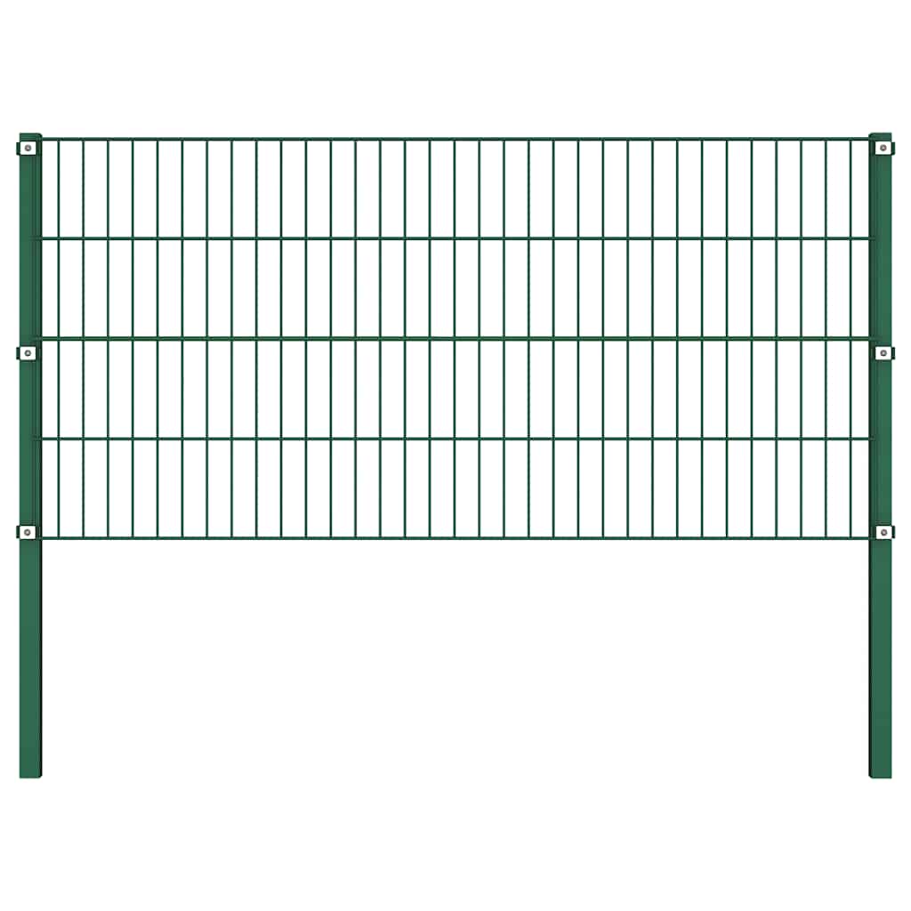 Vidaxl schuttingpaneel met palen ijzer 349x80 cm groen