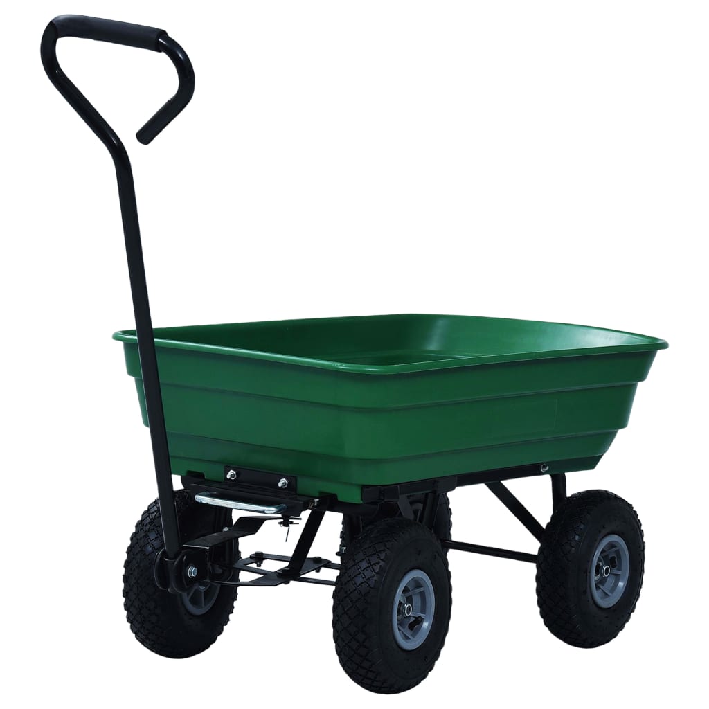 Vidaxl tuinkiepwagen 300 kg 75l groen