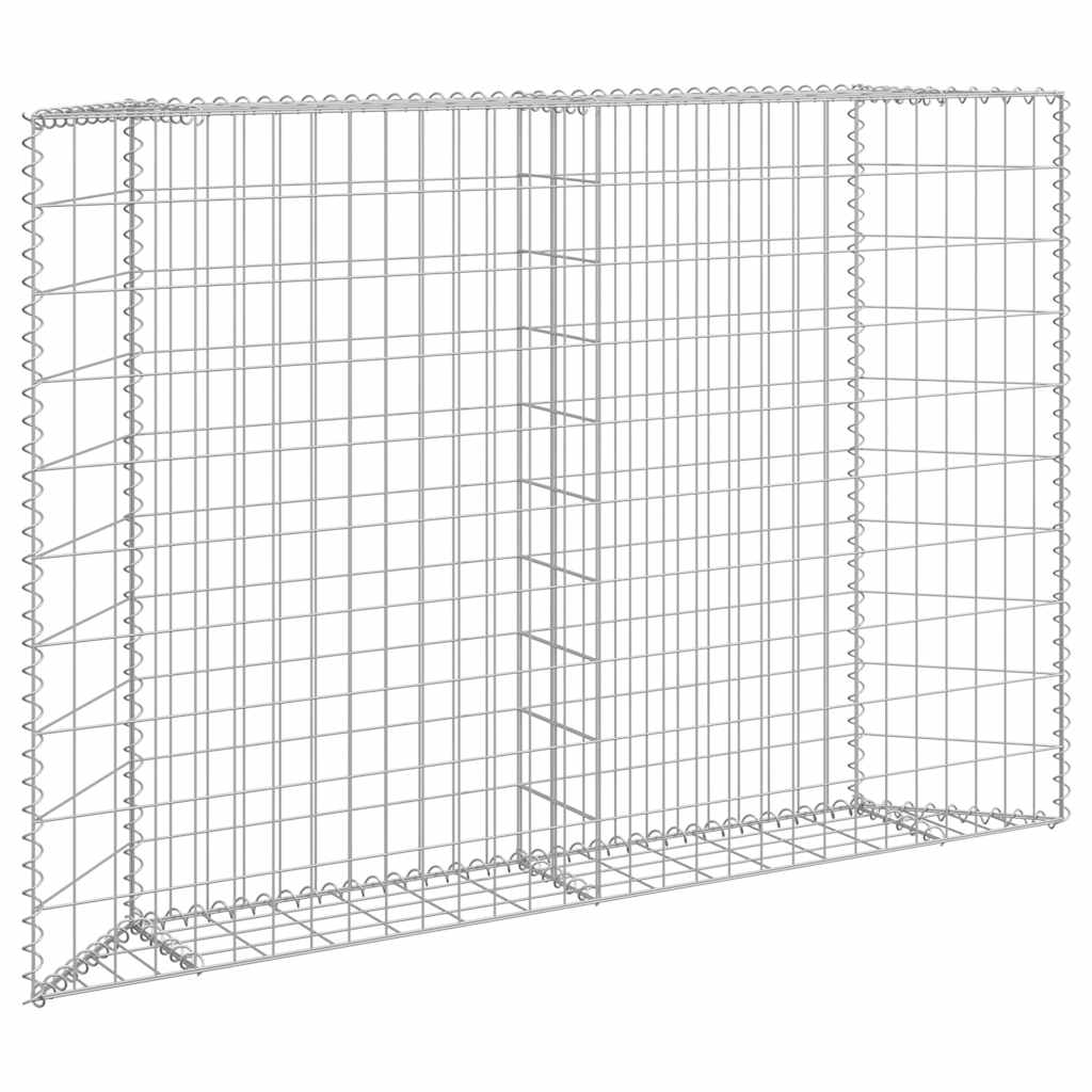 Vidaxl gabion plantenbak trapezium 150x20x100 cm gegalvaniseerd staal