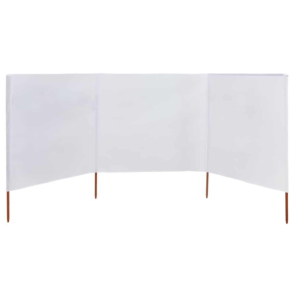 Vidaxl windscherm 3-panelen 400x80 cm stof zandwit