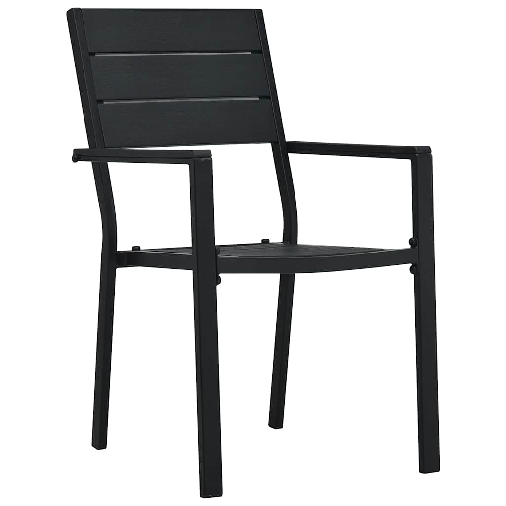 Vidaxl tuinstoelen 2 st hout-look hdpe zwart
