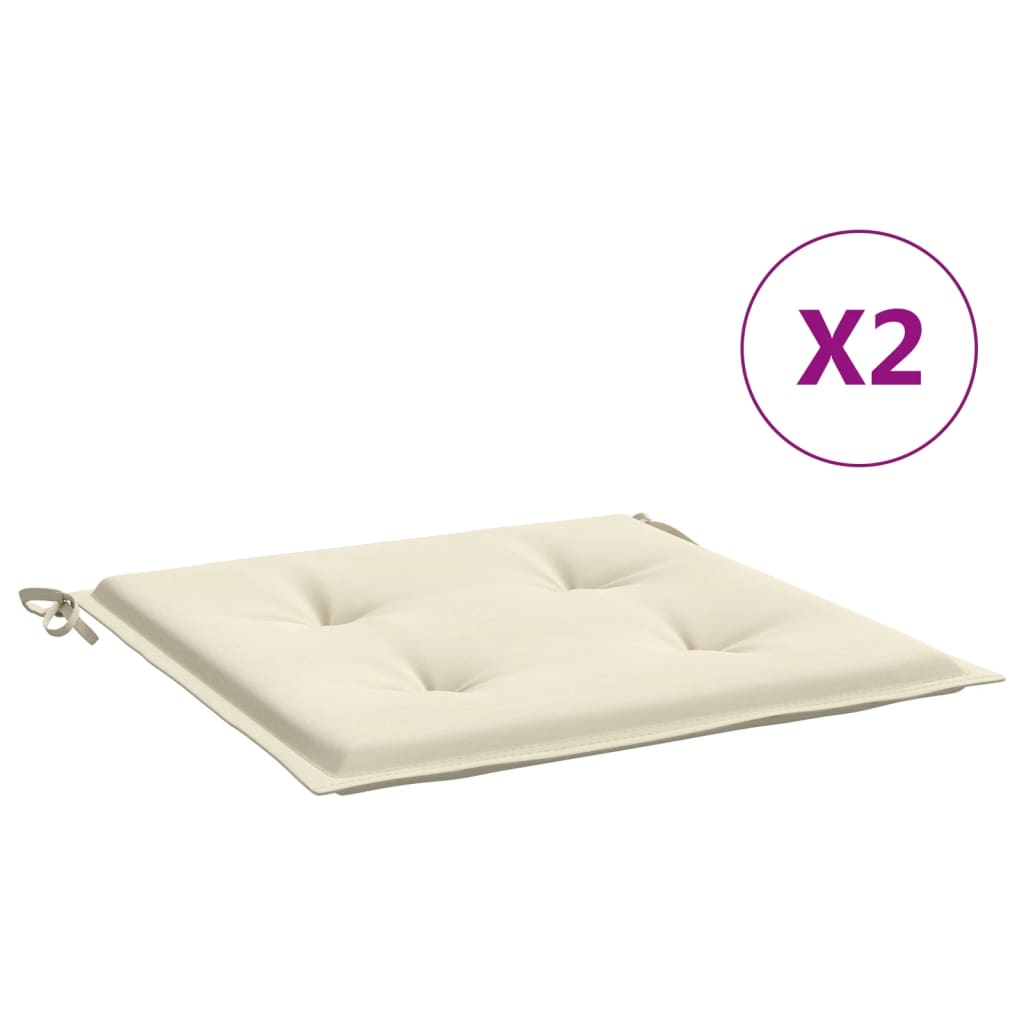 Vidaxl tuinstoelkussens 2 st 50x50x4 cm oxford stof crèmekleurig