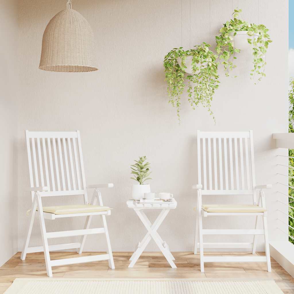 Vidaxl tuinstoelkussens 2 st 50x50x4 cm oxford stof crèmekleurig