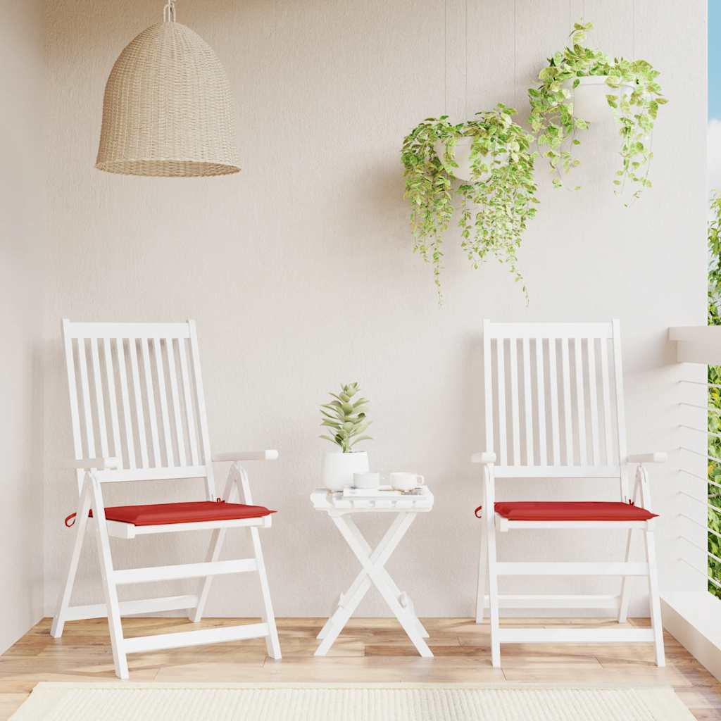 Vidaxl tuinstoelkussens 2 st 50x50x4 cm stof rood