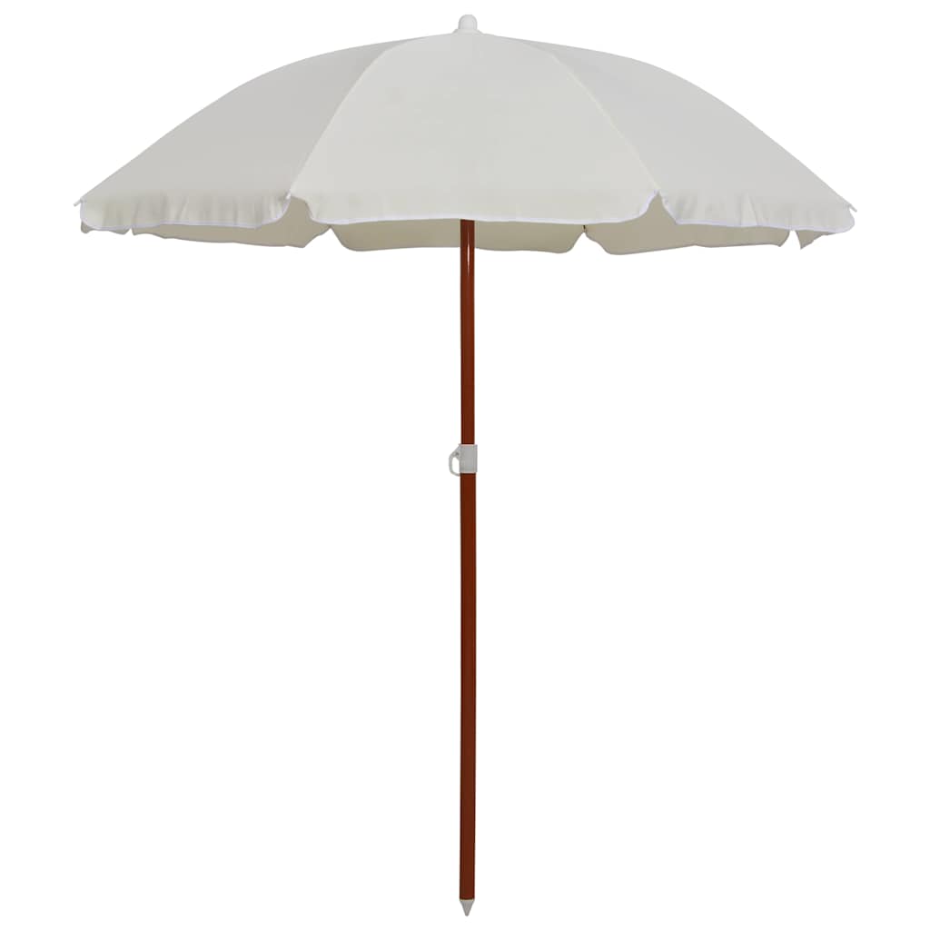 Vidaxl parasol met stalen paal 180 cm zandkleurig