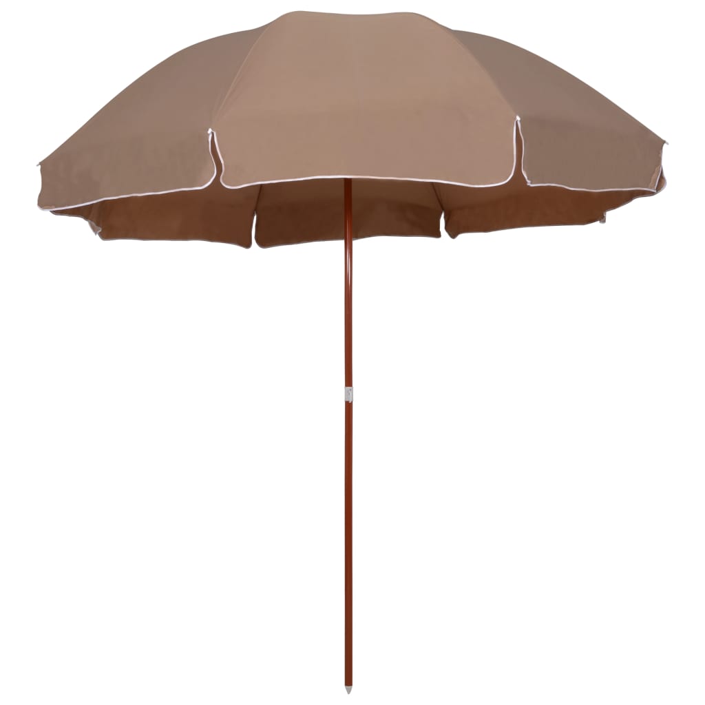 Vidaxl parasol met stalen paal 300 cm taupe