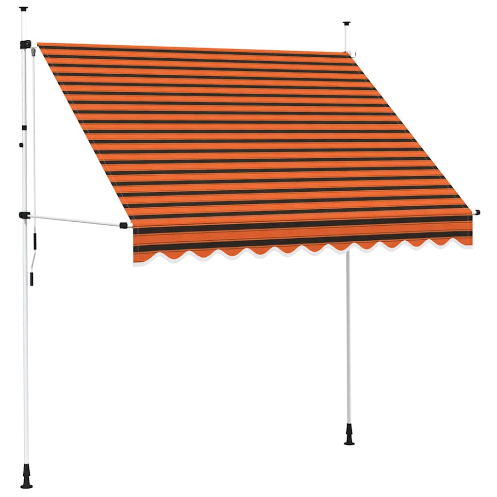 Vidaxl luifel handmatig uittrekbaar 250 cm oranje en bruin