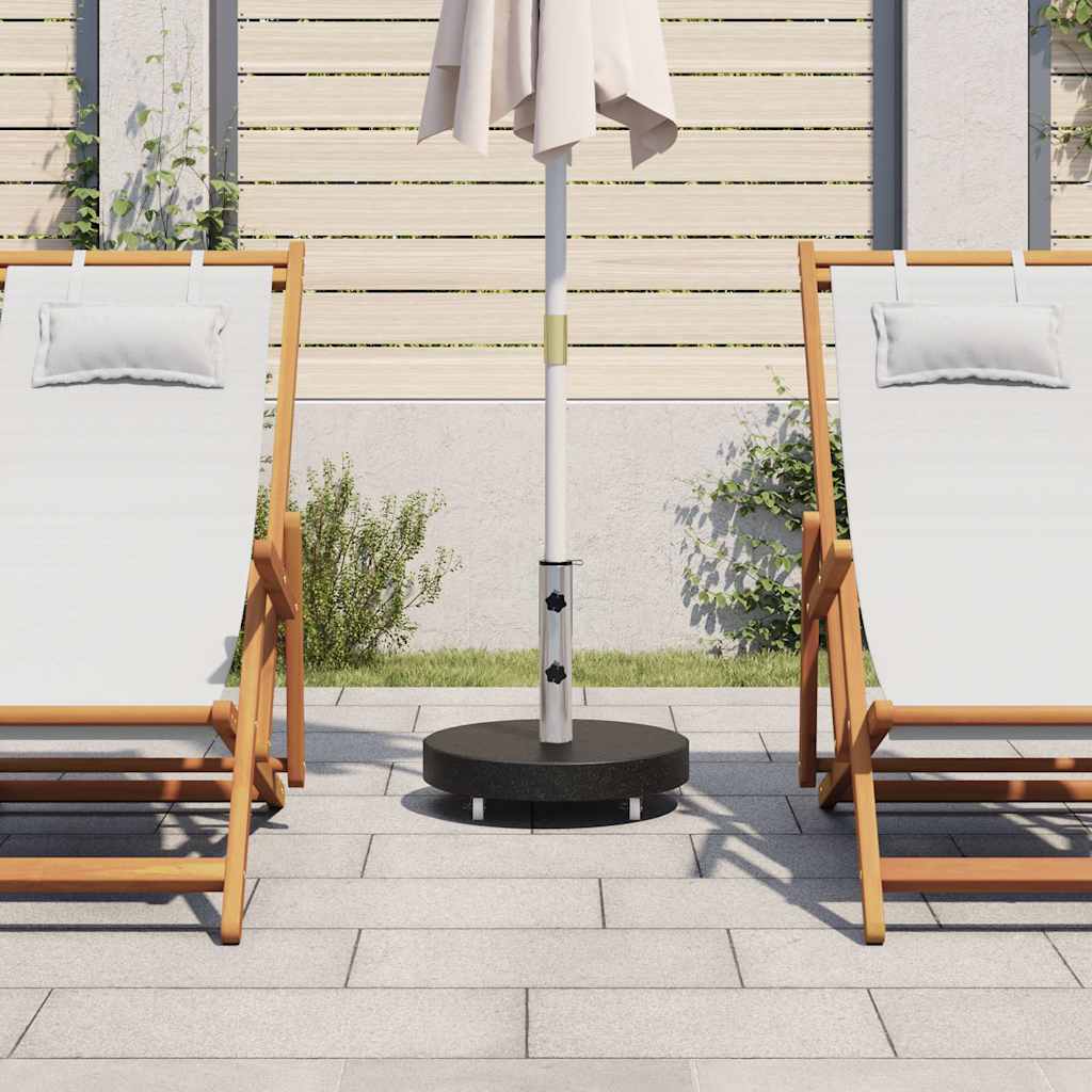 Vidaxl parasolvoet rond 30 kg graniet zwart