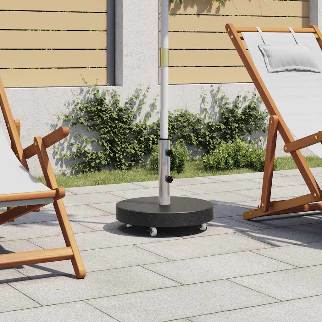 Vidaxl parasolvoet rond 30 kg graniet zwart