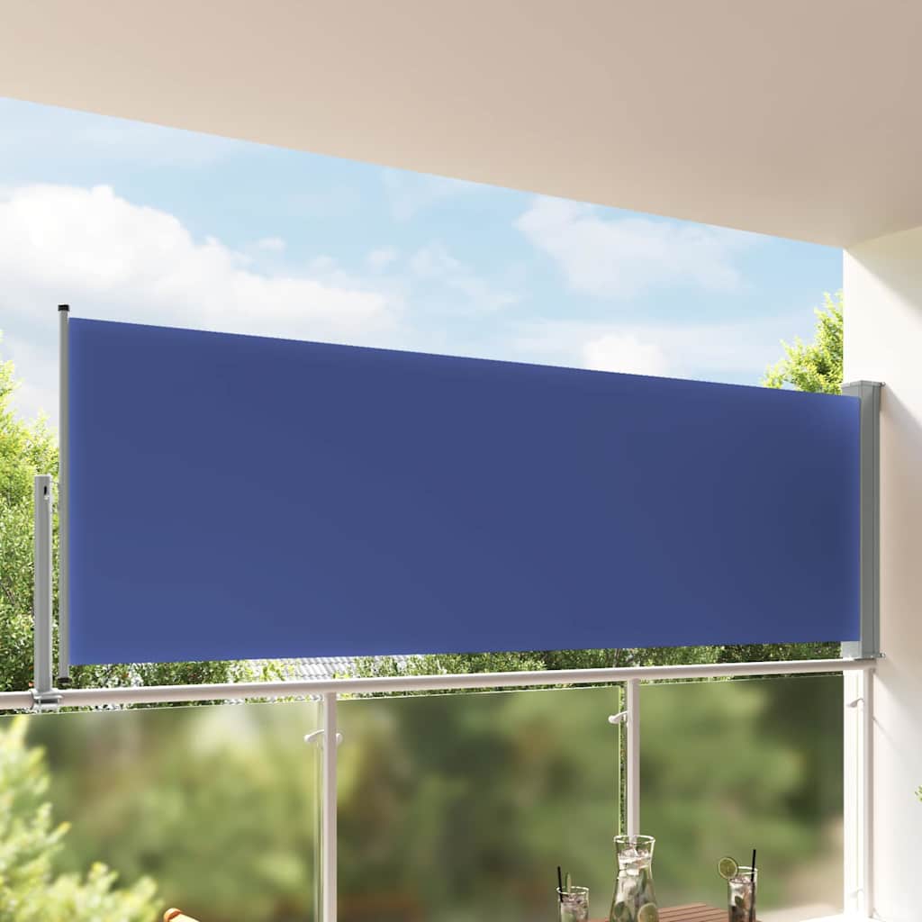 Vidaxl tuinscherm uittrekbaar 120x300 cm blauw