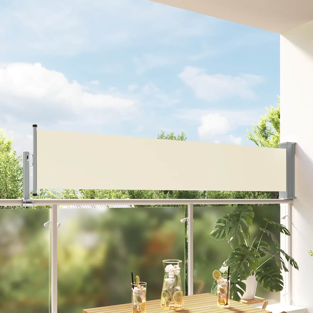 Vidaxl tuinscherm uittrekbaar 60x300 cm crèmekleurig