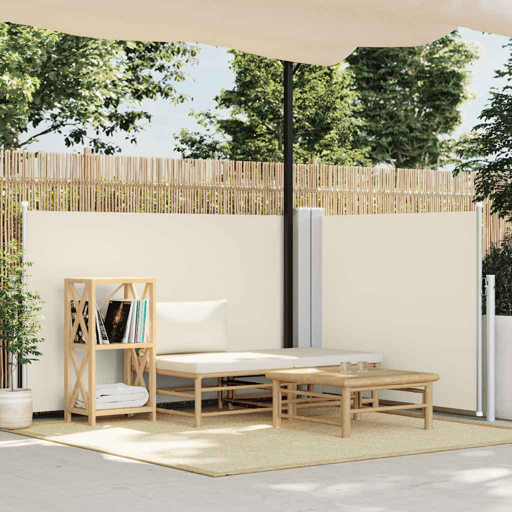 Vidaxl windscherm uittrekbaar 100x600 cm crème