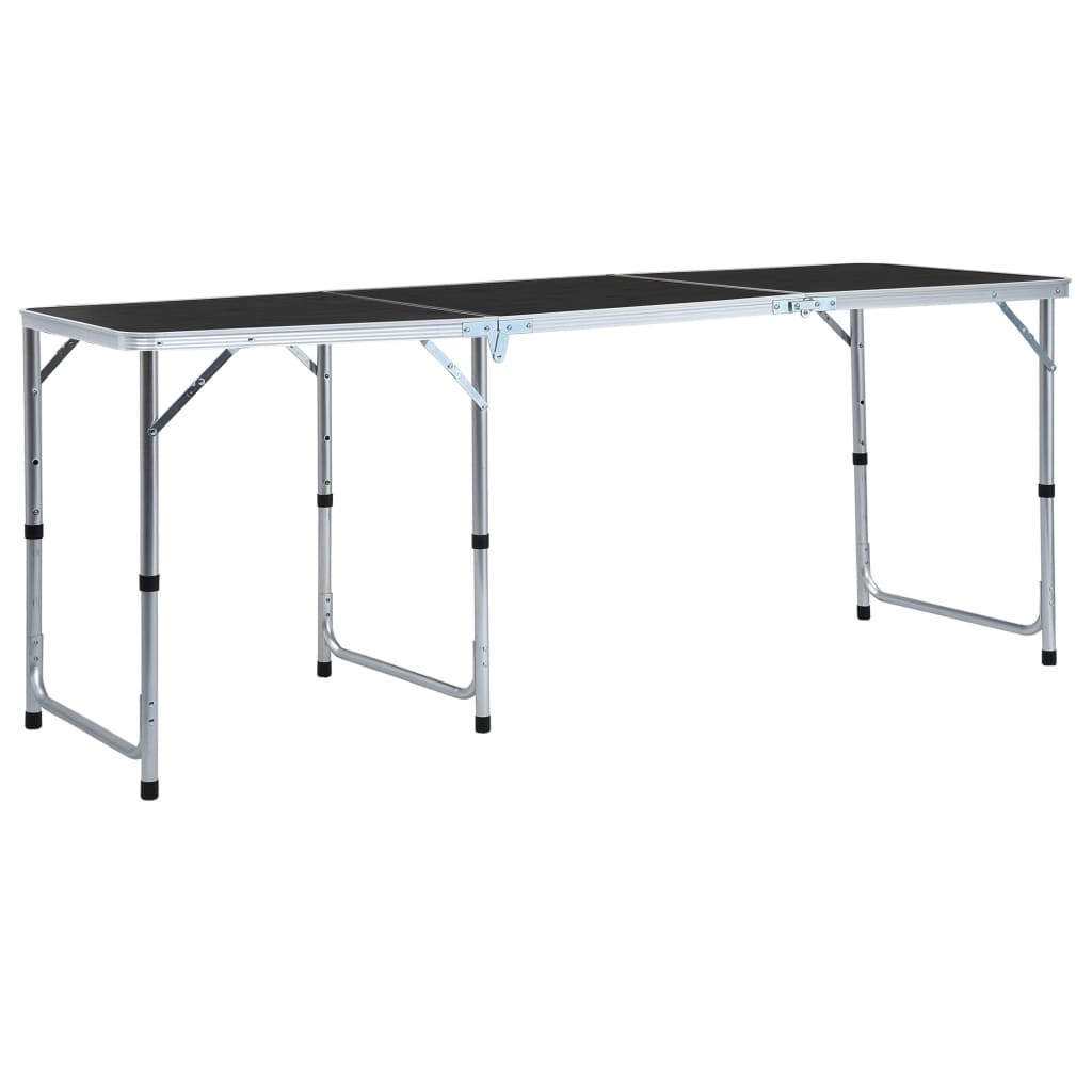Vidaxl campingtafel inklapbaar 180x60 cm aluminium grijs