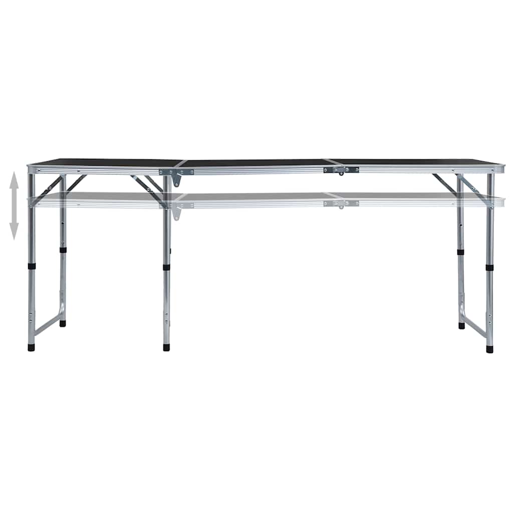 Vidaxl campingtafel inklapbaar 180x60 cm aluminium grijs