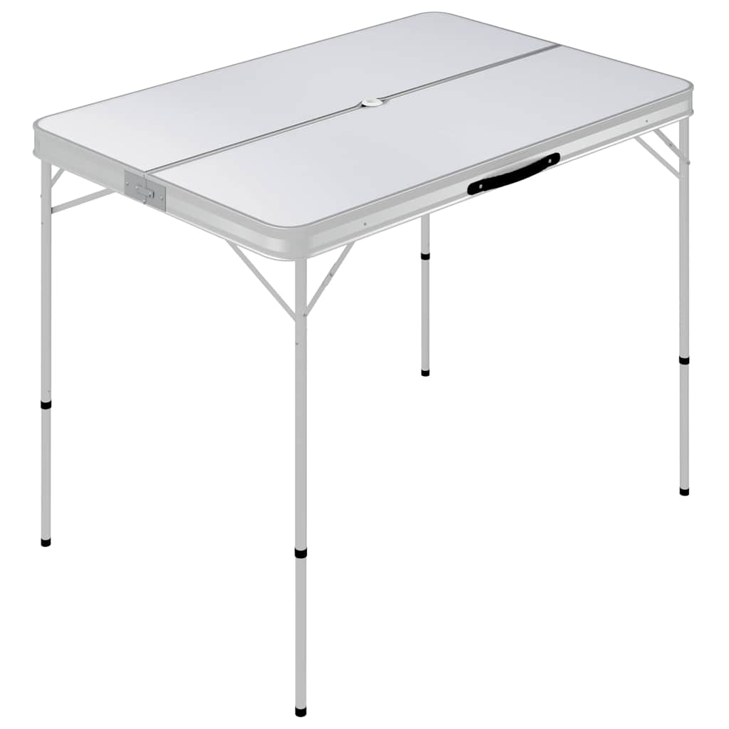 Vidaxl campingtafel inklapbaar met 2 banken aluminium wit