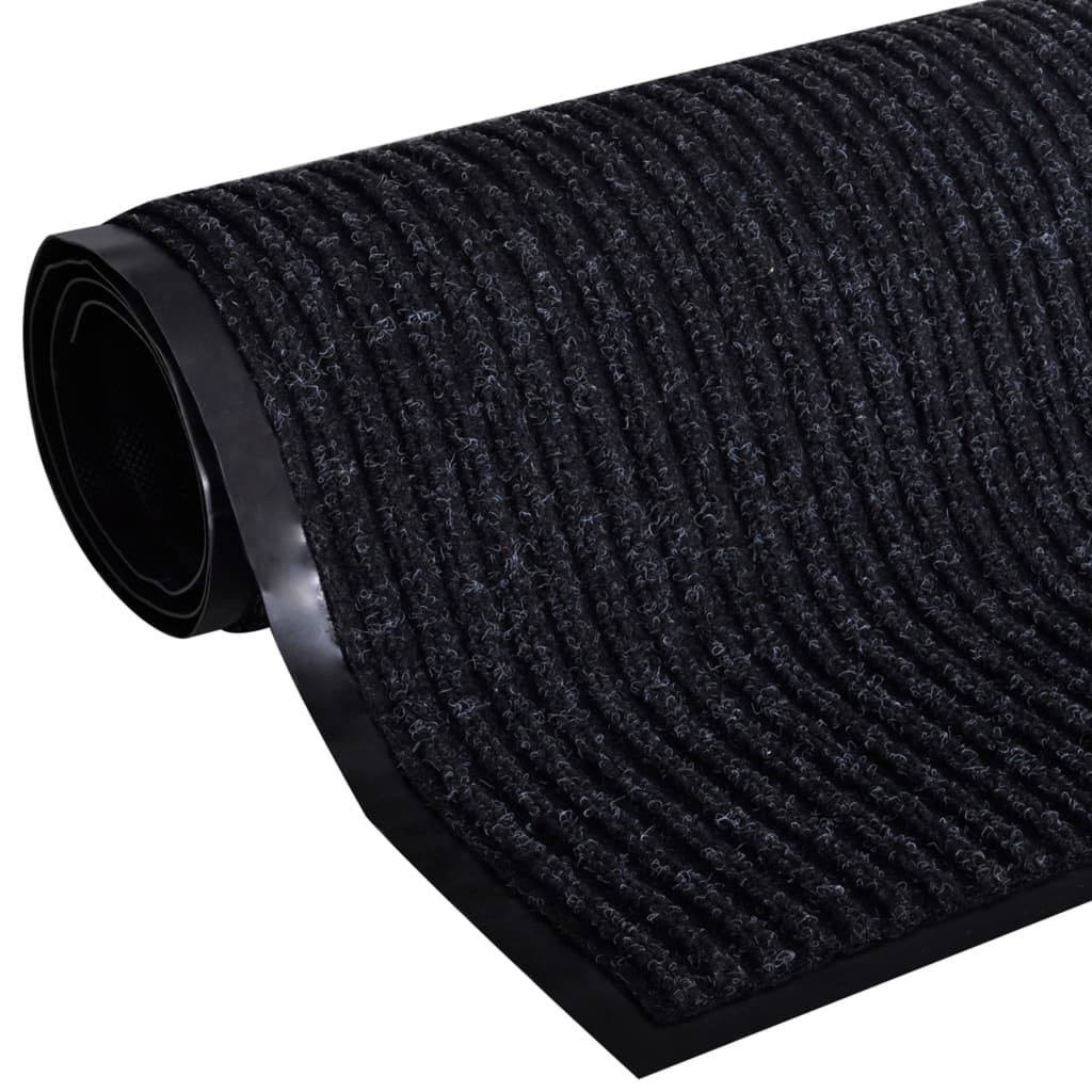 Vidaxl deurmat 117x220 cm pvc zwart
