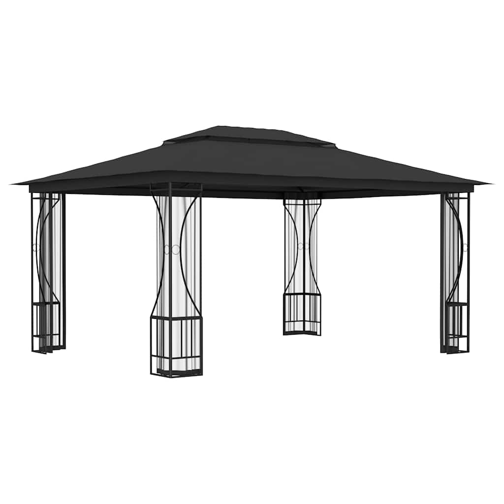 Vidaxl prieel met netten 300x400x265 cm antracietkleurig