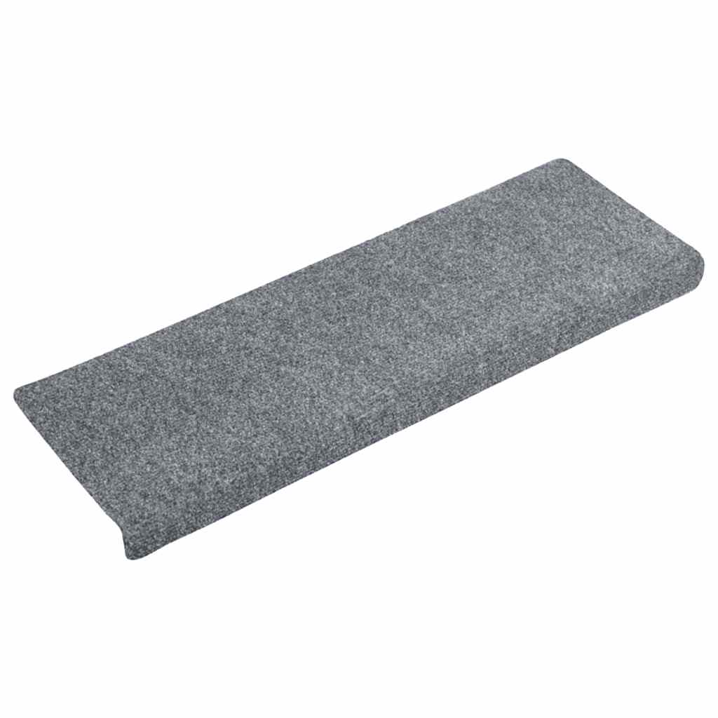 Vidaxl trapmatten zelfklevend 15 stuks 65x21x4 cm lichtgrijs met rechthoekige rand